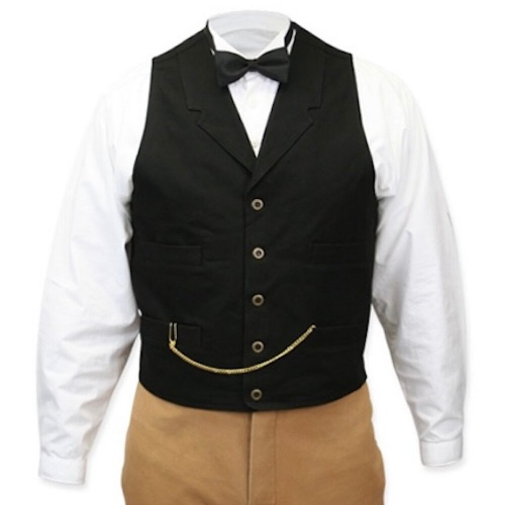 Frontier Classics black canvas Victorian/Old West waistcoat